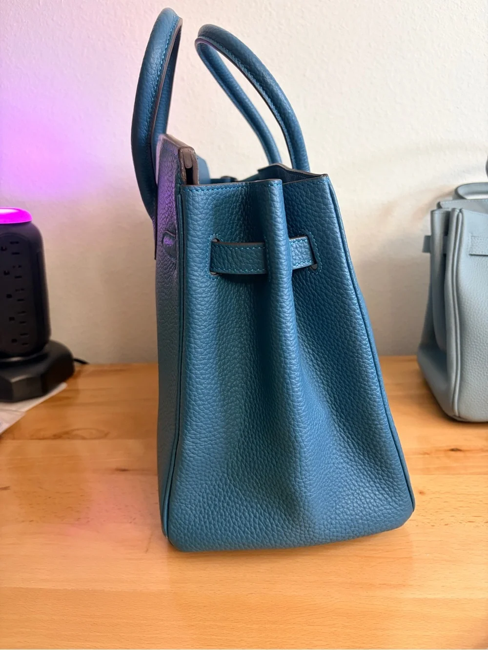 Teal Togo Top-Handle Satchel GHW VINTAGE PLK 68 lock Colvert Bleu de Prusse 35CM